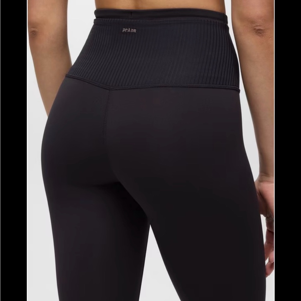 prAna High-Rise Ribbed Waistband Leggings – Black – New w/ Partial Tags - Picture 2 of 9